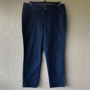 Basic Editions blue jeans 5 pockets size 16 dark indigo blue like new